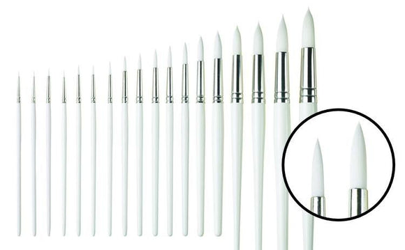 Pro Arte Series 31 Polar White Nylon Round Brushes - All Purpose / Budget