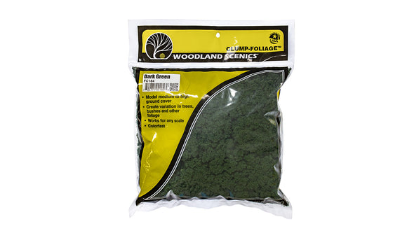Woodland Scenics WFC184 Clump Foliage (Bag) - DARK GREEN