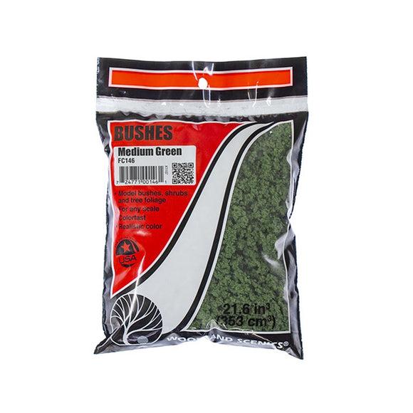 Woodland Scenics WFC146 Bushes (Bag) - MEDIUM GREEN