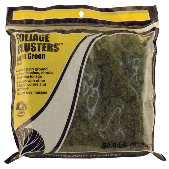 Woodland Scenics WFC57 Foliage Clusters (Bag) - LIGHT GREEN