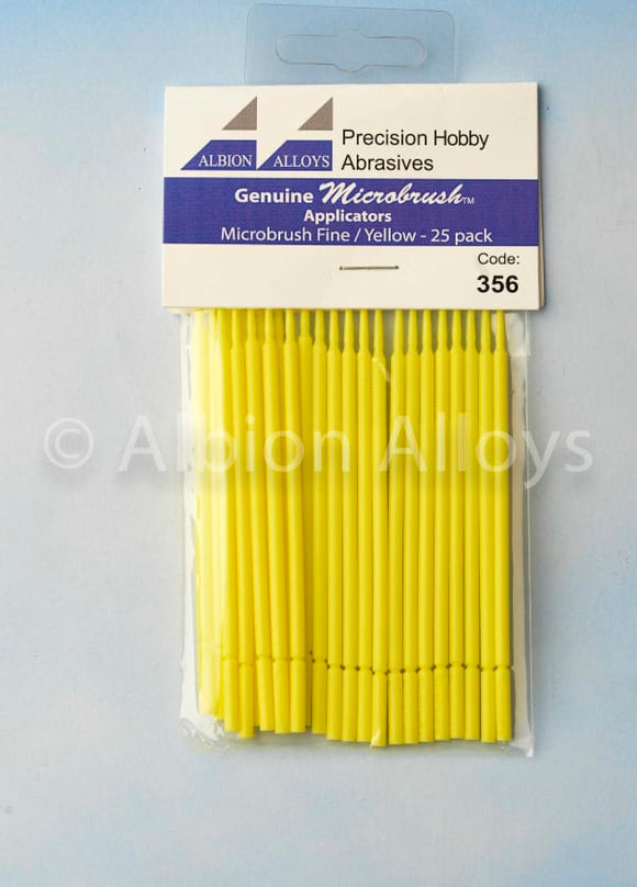 Albion Alloys Genuine AA356 MICROBRUSHES - Fine / Yellow (Pack of 25)