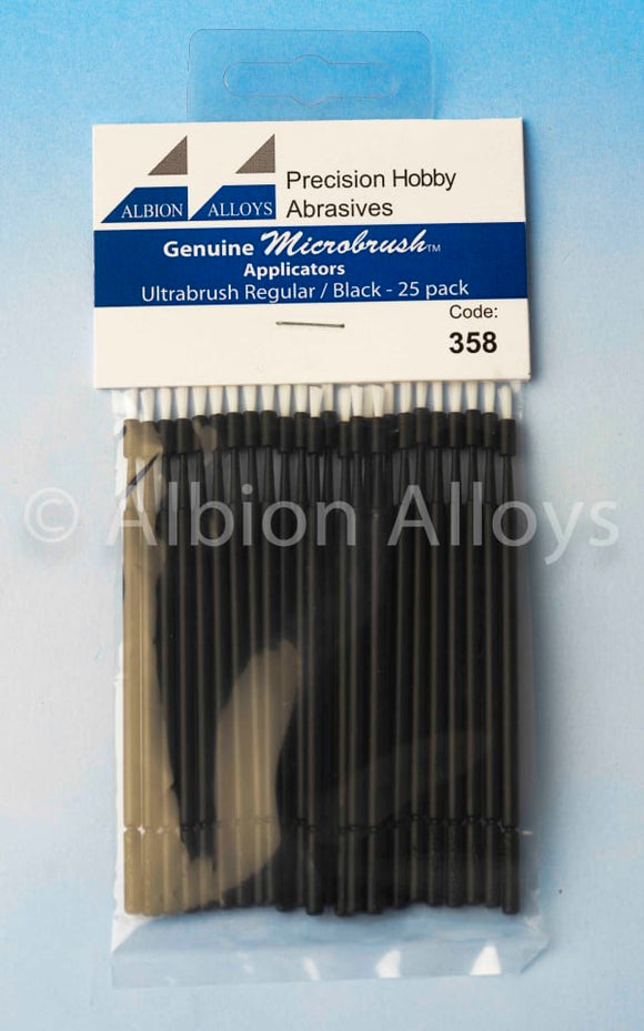 Albion Alloys Genuine AA358 MICROBRUSHES -  Regular Bristles / Black (Pack of 25)