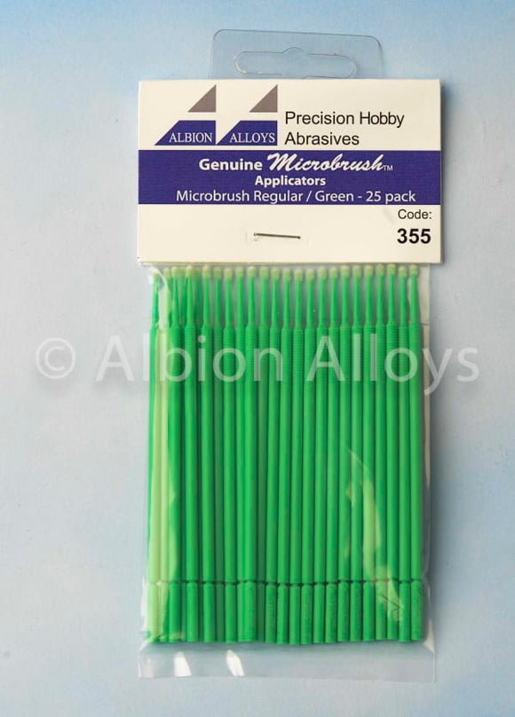 Albion Alloys Genuine AA355 MICROBRUSHES - Regular / Green (Pack of 25)