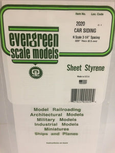 EVERGREEN Freight Car Siding Styrene Sheets - 0.5mm Thick