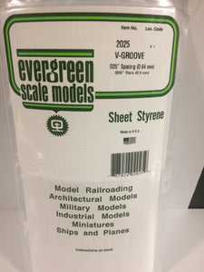 EVERGREEN V-Groove Siding Styrene Sheets - 0.50mm Thick