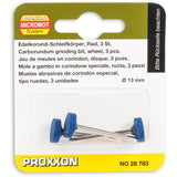 Proxxon Corundum Grinding Bits - 3mm Shank  (Packs of 3)   (28781, 28782 & 28783)