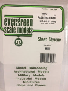 EVERGREEN Passenger Car Siding Styrene Sheets