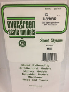 EVERGREEN Clapboard Siding Styrene Sheets