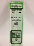 EVERGREEN HO Scale Rectangular / Square Styrene Strips