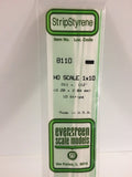 EVERGREEN HO Scale Rectangular / Square Styrene Strips