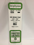 EVERGREEN HO Scale Rectangular / Square Styrene Strips