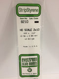 EVERGREEN HO Scale Rectangular / Square Styrene Strips