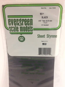 EVERGREEN Black Styrene Sheets