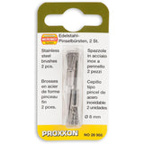 Proxxon End Wire Brushes 8.0mm Dia  - Brass, Steel & Stainless Steel   (28951, 28961 & 28955)