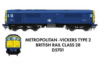 RAPIDO 905506 Class 28 CoBo D5701 BR Blue Full Yellow Ends - DCC Sound Fitted