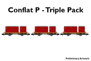 RAPIDO 921016 BR Conflat P  TRIPLE PACK A  with Crimson Containers