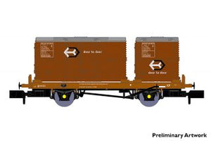 RAPIDO 921011 BR Conflat P B933521 with Crimson & Bauxite Containers