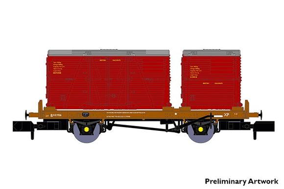 RAPIDO 921006 BR Conflat P B933233 with Crimson Containers