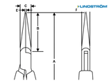 LINDSTROM 7890 Supreme Long Snipe Nose Smooth Jaw Pliers 132mm