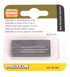 Proxxon HSS Micro Drills (Packs of 3)   (28852, 28854, 28856, 28858 & 28864)