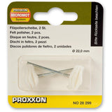 Proxxon Polishing Mops 22mm Diameter  (Packs of 2)   (28297, 28298 & 28299)